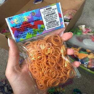 Gold rainbow loom rubber bands
